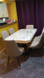 Luxury 6-Seater Marble Top Dining Set - Image 4