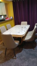 Luxury 6-Seater Marble Top Dining Set