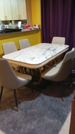 Luxury 6-Seater Marble Top Dining Set - Image 5
