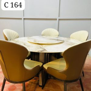 Round Rotating Dining Table Set