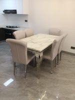 White Top Marble Dining Set
