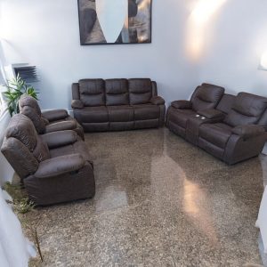 Brown 7 Seater Recliner Sofa