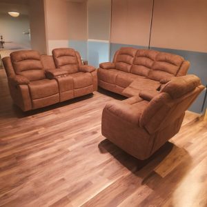 Brown Recliner Sofa Set
