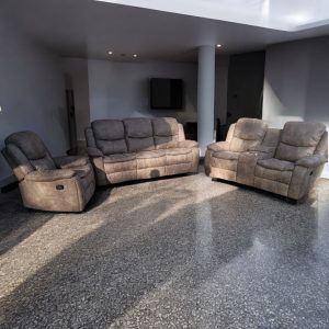 Rustic Brown Recliner Sofa Set