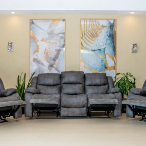 Grey 5-Seater Recliner Sofa (2)
