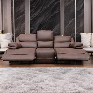 Brown 3 Seater Recliner Sofa
