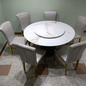Round Marble Dining Table Set