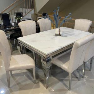 Six Seater Marble Dining Set